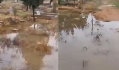 CEYLANPINAR’DAKİ MEZARLIK SULAR ALTINDA KALDI!
